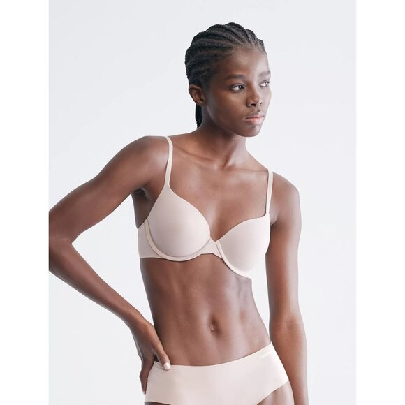 NWT Calvin Klein Perfectly Fit Modern T-Shirt Bra Sz 34DD Fresh Taupe Padded - Picture 1 of 8